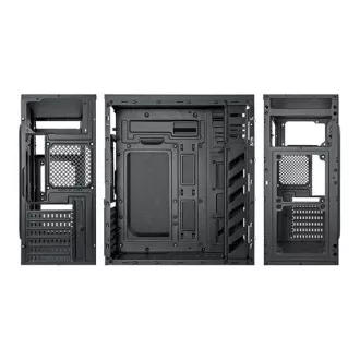 Carcasă VeinX Crown CR18A Mid Tower, fără sursă de alimentare, 1x USB3.0, 2x USB2.0, negru