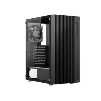 Carcasa 1stCOOL GAMER 4, Mid tower, AU, USB 3.0, USB-C, 2x120mm, partea transparentă, fără alimentare, negru