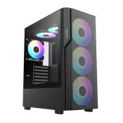 Carcasă 1stCOOL GAMER 5, turn mediu, AU, USB 3.0, USB-C, 2 ventilatoare 140 ARGB, 1 ventilator 120 ARGB, fără sursă de alimentare, negru