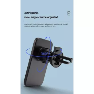 Încărcător wireless QI 1stCOOL 15W, magnetic, pentru mașină, compatibil MagSafe, alb