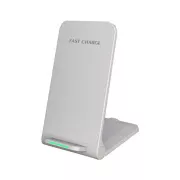 Încărcător wireless QI 1stCOOL H18, suport pliabil, USB-C, alb