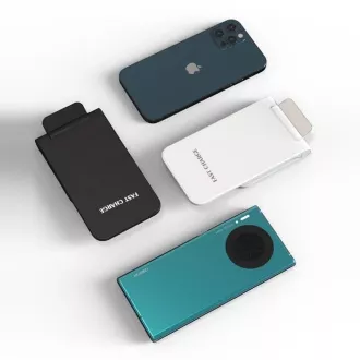 Încărcător wireless QI 1stCOOL H18, suport pliabil, USB-C, alb
