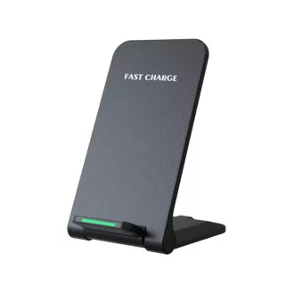 Încărcător wireless QI 1stCOOL H18, suport pliabil, USB-C, negru