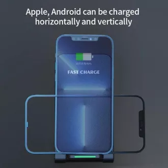 Încărcător wireless QI 1stCOOL H18, suport pliabil, USB-C, negru