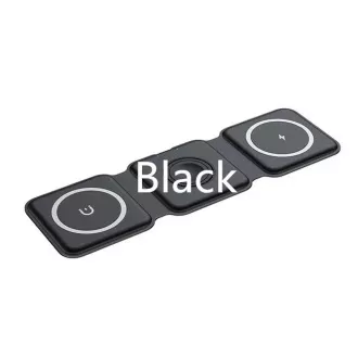 Încărcător QI portabil fără fir 1stCOOL 3 în 1, MagSafe, USB-C, negru Încărcător QI portabil fără fir 1stCOOL 3 în 1, MagSafe, USB-C, negru