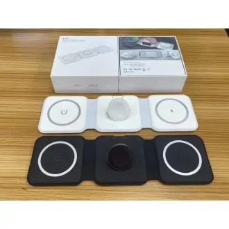 Încărcător QI portabil fără fir 1stCOOL 3 în 1, MagSafe, USB-C, negru Încărcător QI portabil fără fir 1stCOOL 3 în 1, MagSafe, USB-C, negru