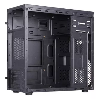 Carcasă 1stCOOL STEP Premium, micro tower, AU, USB 3.0, USB-C, 1x ventilator de 120 mm + 1x 80 mm, neagră