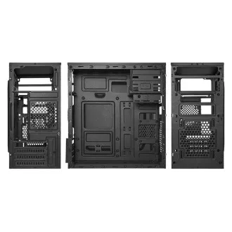 Carcasă VeinX Chant CH25M Micro Tower, fără sursă de alimentare, 1x USB-C, 2x USB 3.0, 1x USB 2.0, neagră