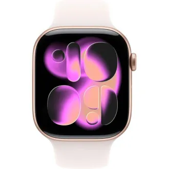 Carcasă din aluminiu auriu-roz pentru Apple Watch Series 11 GPS, 46 mm, cu curea sport roz pal - S/M Carcasă din aluminiu auriu-roz pentru Apple Watch Series 11 GPS, 46 mm, cu curea sport roz pal - S/M