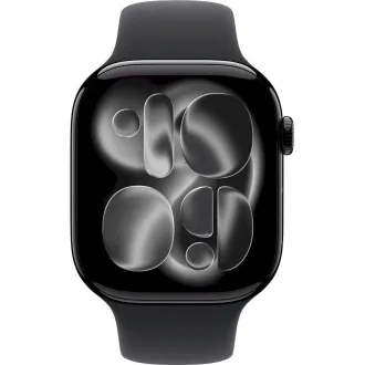 Carcasă din aluminiu negru intens de 46 mm pentru Apple Watch Series 11 GPS + Cellular cu curea sport neagră - M/L Carcasă din aluminiu negru intens de 46 mm pentru Apple Watch Series 11 GPS + Cellular cu curea sport neagră - M/L