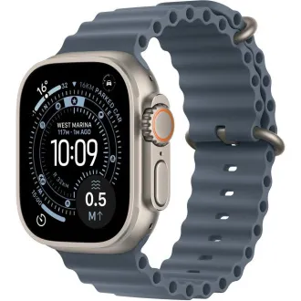 Carcasă din titan natural pentru Apple Watch Ultra 3 GPS + Cellular, 49 mm, cu curea albastru-ancoră și brățară Ocean Carcasă din titan natural pentru Apple Watch Ultra 3 GPS + Cellular, 49 mm, cu curea albastru-ancoră și brățară Ocean