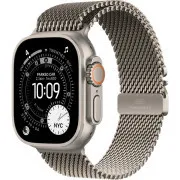 Carcasă Apple Watch Ultra 3 GPS + Cellular 49 mm din titan natural cu buclă milaneză din titan natural - Mare