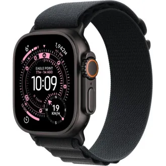 Carcasă Apple Watch Ultra 3 GPS + Cellular 49 mm din titan negru cu buclă Alpine Loop neagră - Mare Carcasă Apple Watch Ultra 3 GPS + Cellular 49 mm din titan negru cu buclă Alpine Loop neagră - Mare