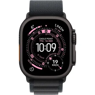 Carcasă Apple Watch Ultra 3 GPS + Cellular 49 mm din titan negru cu buclă Alpine Loop neagră - Mare Carcasă Apple Watch Ultra 3 GPS + Cellular 49 mm din titan negru cu buclă Alpine Loop neagră - Mare
