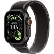 Carcasă Apple Watch Ultra 3 GPS + Cellular 49 mm din titan negru cu buclă Trail Loop neagră/cărbune - M/L