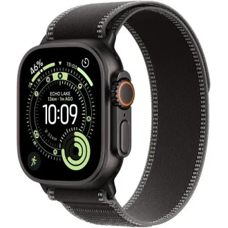 Carcasă Apple Watch Ultra 3 GPS + Cellular 49 mm din titan negru cu buclă Trail Loop neagră/cărbune - M/L Carcasă Apple Watch Ultra 3 GPS + Cellular 49 mm din titan negru cu buclă Trail Loop neagră/cărbune - M/L