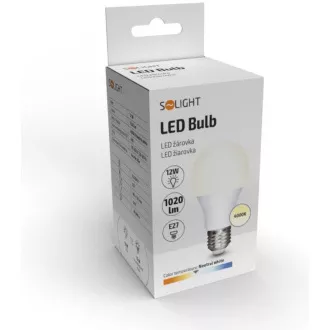 Bec cu LED Solight, formă clasică, 12W, E27, 4000K, 270°, 1020lm