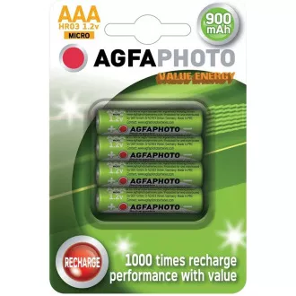 AgfaPhoto baterii reîncărcabile NiMH AAA, 900mAh, blister 4pcs AgfaPhoto baterii reîncărcabile NiMH AAA, 900mAh, blister 4pcs