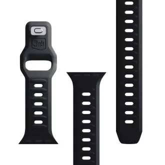 Curea de ceas 3mk pentru Apple 42/44/45/49 mm, neagră