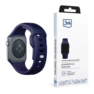 Curea de ceas 3mk pentru Apple 42/44/45/49 mm, albastru ocean