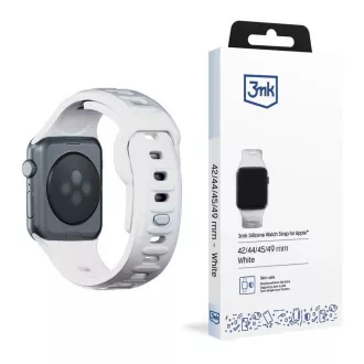 Curea de ceas 3mk pentru Apple 42/44/45/49 mm, albă
