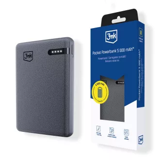 Acumulator extern 3mk Pocket 5.000 mAh 12 W USB 1C Gri pentru Universal Acumulator extern 3mk Pocket 5.000 mAh 12 W USB 1C Gri pentru Universal