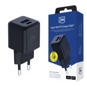 Încărcător de rețea 3mk Hyper GaN Charger 20W, negru