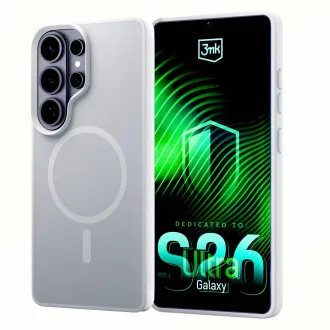 Husă de protecție 3mk MagCase Smoke albă pentru Samsung Galaxy S26 Ultra