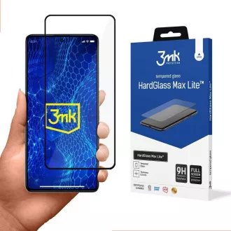 Sticlă securizată 3mk HardGlass Max Lite Neagră pentru Redmi Note 12 Pro / Note 12 Pro+