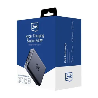 Stație de încărcare 3mk - Hyper Charging Station, 240 W, GaN, 3x USB-C + 1x USB-A