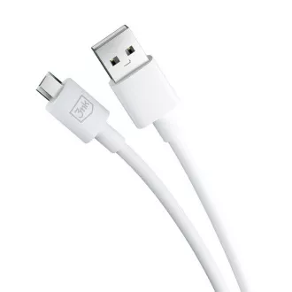 Cablu de date 3mk - Hyper Cable A la Micro 1.2m 5V 2, 4A, alb