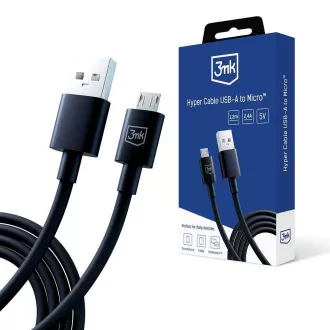 Cablu de date 3mk - Hyper Cable A la Micro 1.2m 5V 2, 4A, negru