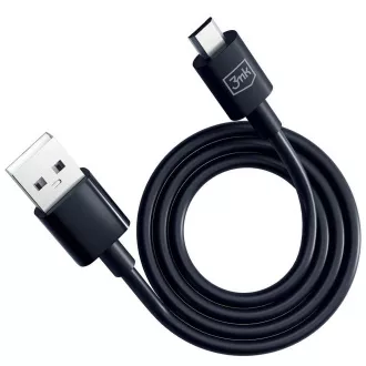 Cablu de date 3mk - Hyper Cable A la Micro 1.2m 5V 2, 4A, negru