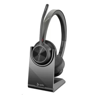 Căști fără fir Poly Voyager 4320 MS Teams, adaptor BT700 USB-A, stereo, suport de încărcare