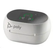 Căști bluetooth Poly Voyager Free 60+, adaptor BT700 USB-C, carcasă de încărcare tactilă, alb