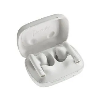 Căști bluetooth Poly Voyager Free 60, adaptor BT700 USB-C, carcasă de încărcare, alb Căști bluetooth Poly Voyager Free 60, adaptor BT700 USB-C, carcasă de încărcare, alb