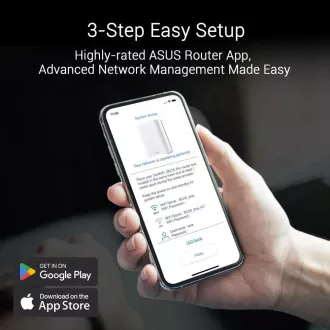 ASUS ZenWifi BQ16 pachet de 2, router extensibil WiFi7, AiMesh, 2x WAN/LAN, 3x LAN, 1x USB 3.0