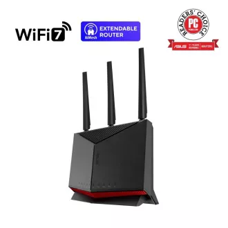 Router ASUS RT-BE86U, Router WiFi7 pentru jocuri, AiMesh, 2xWAN, 3xLAN, 1xUSB 3.2