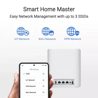ASUS ZenWifi BT10 pachet de 3, router extensibil WiFi7, AiMesh, 2x WAN/LAN, 1x LAN, 1x 3.0
