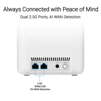 ASUS ZenWifi BD4 pachet de 3, router extensibil WiFi7, AiMesh, 2x WAN/LAN