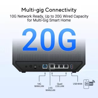 Router ASUS RT-BE92U, Router WiFi7, AiMesh, 2x WAN, 3x LAN, 1x USB 3.2