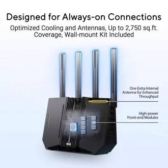 Router ASUS RT-BE92U, Router WiFi7, AiMesh, 2x WAN, 3x LAN, 1x USB 3.2
