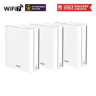Router extensibil ASUS ZenWifi BQ16, pachet de 3, WiFi7, AiMesh, 2x WAN/LAN, 3x LAN, 1x USB 3.0