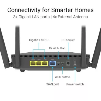 Router ASUS RT-AX52 Pro (AX3000), WiFi 6 cu bandă duală, router extensibil