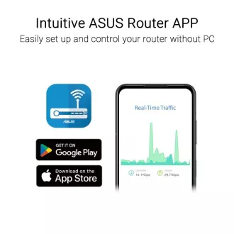 Router ASUS RT-AX52 Pro (AX3000), WiFi 6 cu bandă duală, router extensibil
