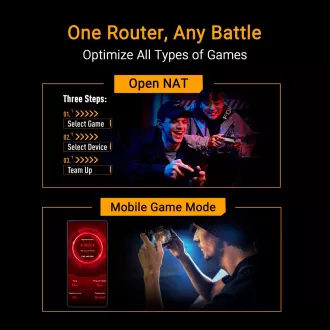 Router de gaming ASUS TUF-BE9400 Router WiFi7 pe 3 benzi, 1x WAN, 3x LAN, AiMesh