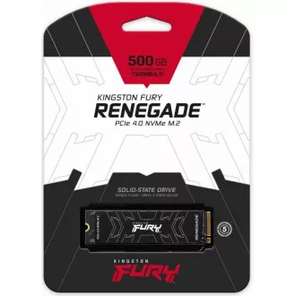 Kingston FURY RENEGADE SSD 500GB M.2 2280 NVMe™ PCIe Gen 4 (R 7300MB/s; W 3900MB/s) Kingston FURY RENEGADE SSD 500GB M.2 2280 NVMe™ PCIe Gen 4 (R 7300MB/s; W 3900MB/s)