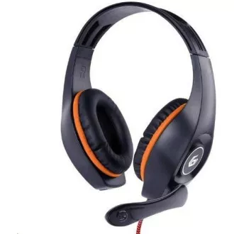 Căști GEMBIRD cu microfon GHS-05-M, gaming, negru-albastru, 1x mufă 3,5mm cu 4 poli