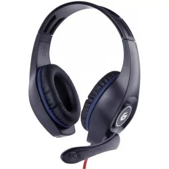 Căști GEMBIRD cu microfon GHS-05-M, gaming, negru-albastru, 1x mufă 3,5mm cu 4 poli