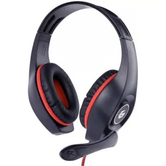 Căști GEMBIRD cu microfon GHS-05-M, gaming, negru-albastru, 1x mufă 3,5mm cu 4 poli